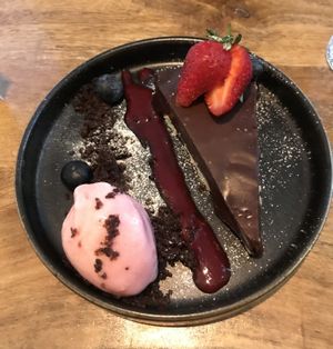 Chocolate torte at Bonne Santé in Plymouth