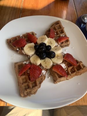 Vegan waffles  at Amaranto in Tulum