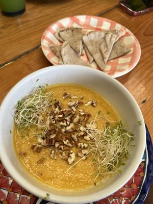 Sweet potato hummus   at Amaranto in Tulum