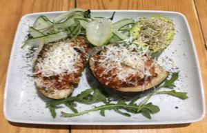 Amaranto's vegan stuffed eggplant. at Amaranto in Tulum