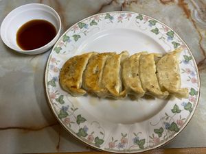 Vegan gyoza at K Kitchen Green in Myoko