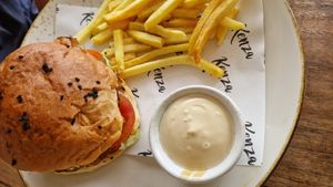 Okei vegan burger at Kenza in 