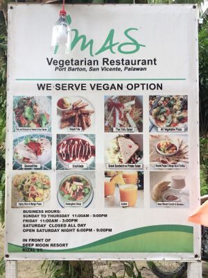 Correct business hours as of Dec 2019 - poster in front of business and around town, also confirmed by staff in person. Update submitted.  at Imas Vegetarian Restaurant in San Vincente Palawan