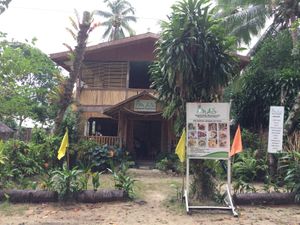 Restaurant street front - Dec 2019 at Imas Vegetarian Restaurant in San Vincente Palawan