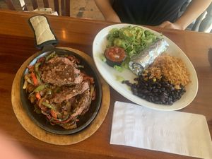 Sizzling fajitas at Captain Jack's in Lahaina