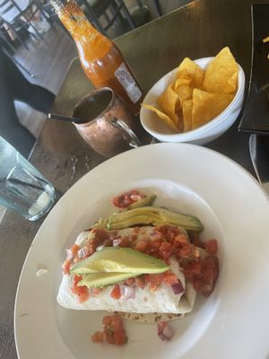 Beyond burrito with bean, rice, avocado   at Captain Jack's in Lahaina