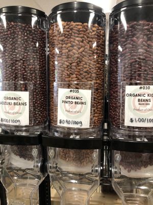 Bulk beans at Zero Waste Emporium in Victoria
