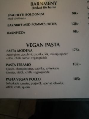 The vegan pasta dishes at Dolce Vita in Stockholm