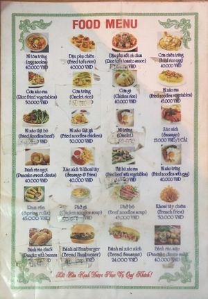 Menu Side B at Happy Platters in Dong Hoi