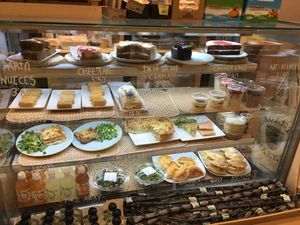 Cafe with a few vegan options  at Organic Market - Urgell in Barcelona