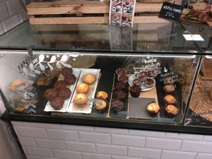 Cafe with a few vegan options  at Organic Market - Urgell in Barcelona