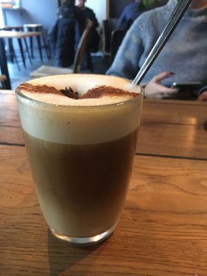 Pumpkin spice latte at Veg room in Berlin