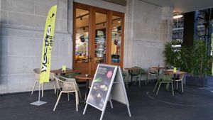 Outdoor seating at Yooji's Sushi in St Gallen