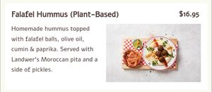 Falafel Hummus at Cafe Landwer - University Ave in Toronto