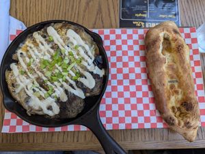Eggplant in tahini at Cafe Landwer - University Ave in Toronto