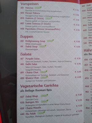 Menu 1 at Indian Tandoori in Mainz