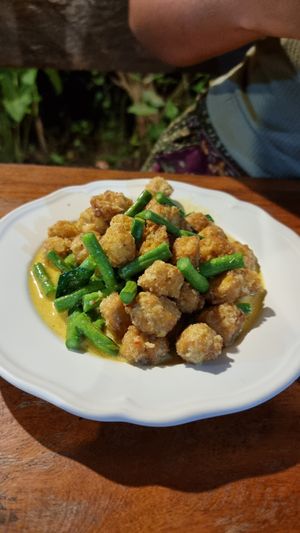 Veg and fried tofu red curry at Yawee in Koh Lanta