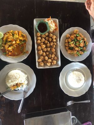 Tofu as Appetizer and Main dish with vegetables spicy  at Yawee in Koh Lanta