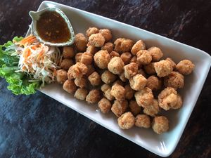 So much deep fried battered tofu 👏🏼 at Yawee in Koh Lanta