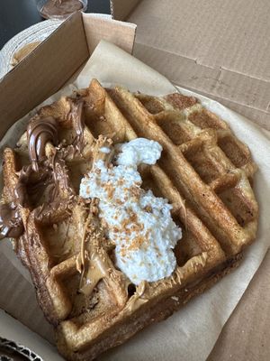 Belgian waffle   at Gelido in Tel Aviv