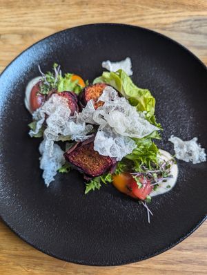 Tomato quinoa dish at Rataskaevu 16 in Tallinn