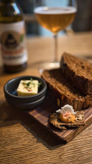 Fresh oven baked bread and a little greeting from the kitchen at Rataskaevu 16 in Tallinn