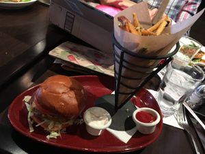 Impossible Burger with Truffle fries!  at CRAVE in Roseville