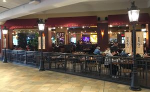 Outside dining area May 2023 at CRAVE in Bloomington