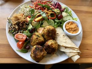 Falafel & Salad at The Green Way Cafe in Matlock