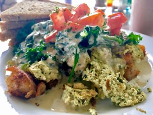 wildflower florentine sub tofu scramble at Wildflower Cafe and Bakery in Arcata