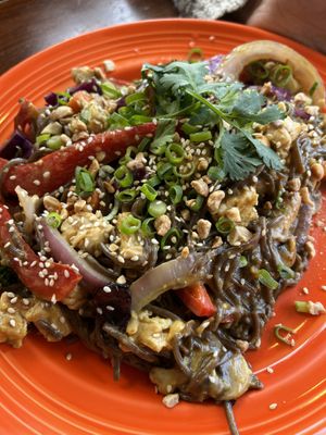 Thai peanut noodle  at Wildflower Cafe and Bakery in Arcata