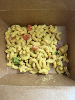  Vegan Mac and cheese with broccoli added-this is just what I took away-health portion served!  at Wildflower Cafe and Bakery in Arcata