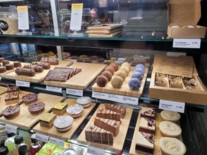 Cake selection at Criollo Chocolate Café in Drammen