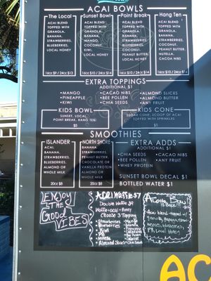 Menu at Sunset Bowls - Food Truck in Fort Walton Beach