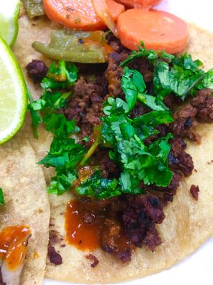 Soyrizo taco at Plant Love Food in El Monte