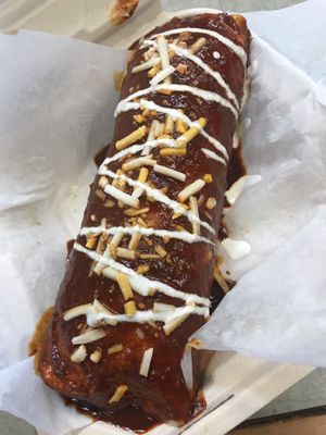 mole burrito at Plant Love Food in El Monte