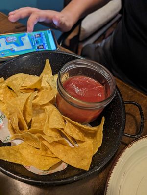 Chip and salsa....very mild at La Quattro in Whanganui