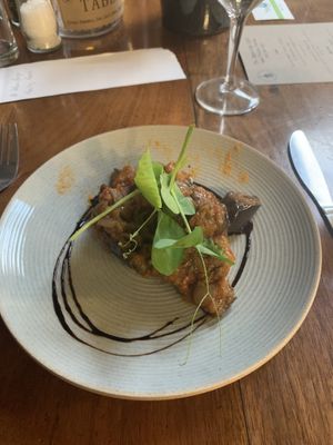 Portobello mushroom with aubergine  at The Emporium in Yeovil