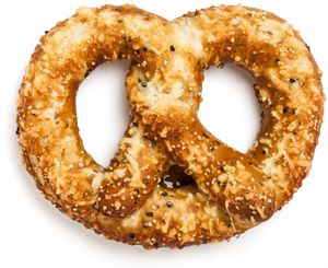asiago, herb & cracked pepper pretzel at Brezel in Cincinnati
