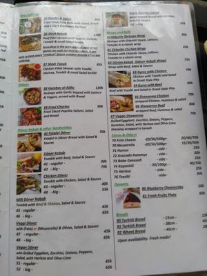 menu 3 at Sindbad in Mui Ne