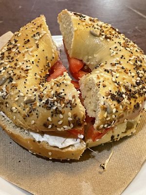 Chartreux bagel   at Flying Cat Coffee in Portland