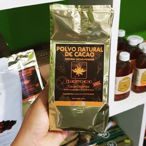 Cacao typical beverage at Green Store in Leon