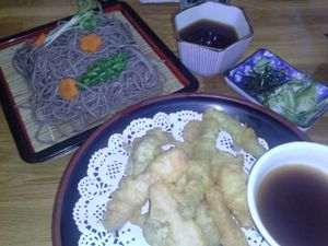 vegetable tempura zaru with soba noodles at Cha-Ya in Berkeley