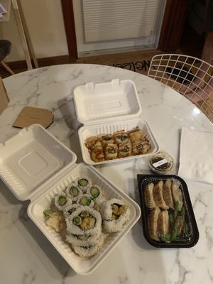 Few different rolls and gyoza!  at Cha-Ya in Berkeley