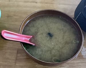 Vegan miso soupp  at Cha-Ya in Berkeley