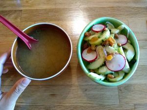 Sides when ordered as a meal or combo at Cha-Ya in Berkeley