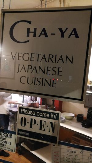 signage at Cha-Ya in Berkeley