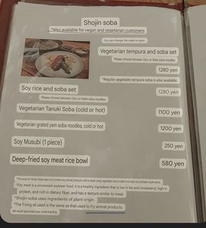 Google translate English menu at Tateshinaan in Tokyo