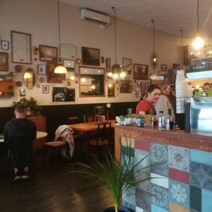 The downstairs area as you walk in at Munch in Palmerston North