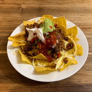 Vegan nachos, they were so tasty  at Munch in Palmerston North